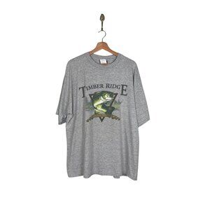 TSI Large Mouth Bass Timber Ridge Fish Short Sleeve T Shirt Mens Sz. XXL